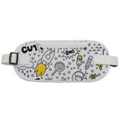 Set-cute-colorful-doodle-hand-drawing Rounded Waist Pouch by uniart180623