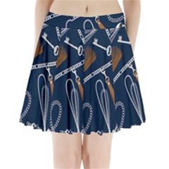 Chains-seamless-pattern Pleated Mini Skirt by uniart180623