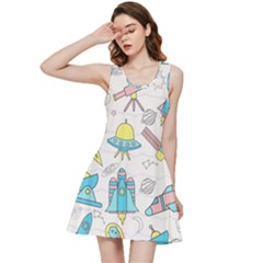 Cute-seamless-pattern-with-space Inside Out Racerback Dress by uniart180623