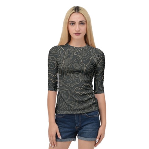 Damask-seamless-pattern Quarter Sleeve Raglan Tee by uniart180623