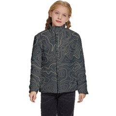 Damask-seamless-pattern Kids  Puffer Bubble Jacket Coat by uniart180623