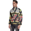 Vector-seamless-pattern-with-italian-pizza-top-view Men s Puffer Bubble Jacket Coat View2