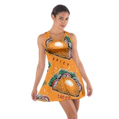 Seamless-pattern-with-taco Cotton Racerback Dress by uniart180623