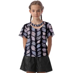 Seamless-pattern-with-interweaving-braids Kids  Front Cut Tee by uniart180623