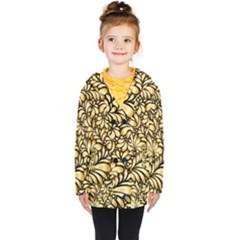 Damask-teardrop-gold-ornament-seamless-pattern Kids  Double Breasted Button Coat by uniart180623