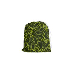 Green-abstract-stippled-repetitive-fashion-seamless-pattern Drawstring Pouch (xs) by uniart180623