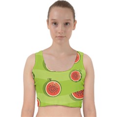 Seamless-background-with-watermelon-slices Velvet Racer Back Crop Top by uniart180623