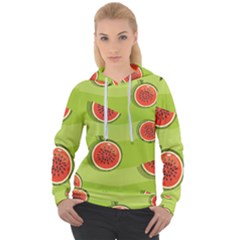 Seamless-background-with-watermelon-slices Women s Overhead Hoodie by uniart180623