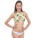 Leaf-spring-seamless-pattern-fresh-green-color-nature Cross Front Halter Bikini Top View1