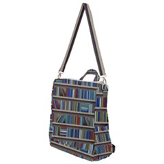 Bookshelf Crossbody Backpack by uniart180623