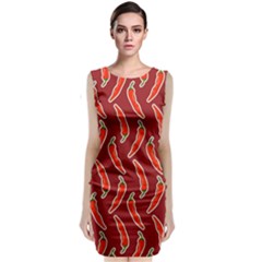 Chili-pattern-red Classic Sleeveless Midi Dress by uniart180623