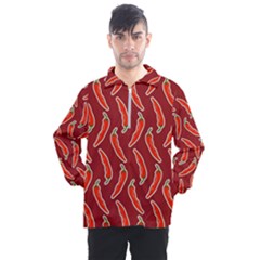 Chili-pattern-red Men s Half Zip Pullover by uniart180623