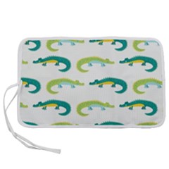 Cute-cartoon-alligator-kids-seamless-pattern-with-green-nahd-drawn-crocodiles Pen Storage Case (l) by uniart180623