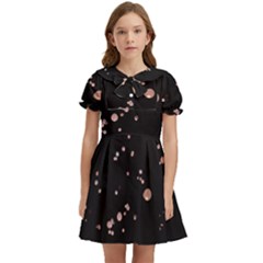 Abstract Rose Gold Glitter Background Kids  Bow Tie Puff Sleeve Dress by artworkshop