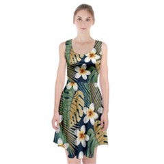 Seamless-pattern-with-tropical-strelitzia-flowers-leaves-exotic-background Racerback Midi Dress by uniart180623