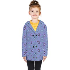 Floral-seamless-pattern Kids  Double Breasted Button Coat by uniart180623