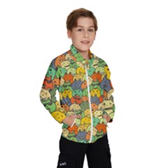 Seamless Pattern With Doodle Bunny Kids  Windbreaker