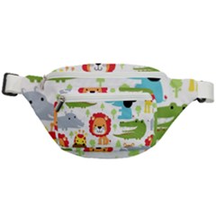 Seamless-pattern-vector-with-animals-cartoon Fanny Pack by uniart180623