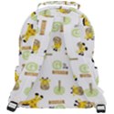 Vector-pattern-with-cute-giraffe-cartoon Rounded Multi Pocket Backpack View3