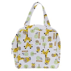 Vector-pattern-with-cute-giraffe-cartoon Boxy Hand Bag by uniart180623