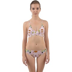 Cute-tiger-car-safari-seamless-pattern Wrap Around Bikini Set by uniart180623