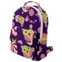 Owl-pattern-background Flap Pocket Backpack (Small) View1