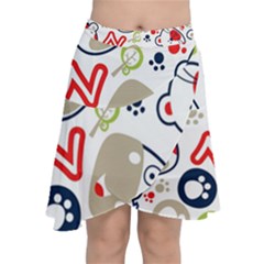 Animals-pattern Chiffon Wrap Front Skirt by uniart180623