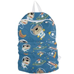 Seamless-pattern-funny-astronaut-outer-space-transportation Foldable Lightweight Backpack by uniart180623