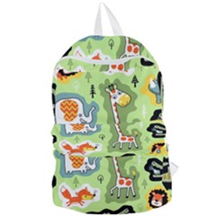 Seamless-pattern-with-wildlife-animals-cartoon Foldable Lightweight Backpack by uniart180623