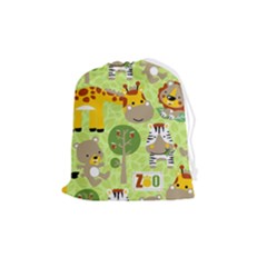 Funny-animals-cartoon Drawstring Pouch (medium) by uniart180623