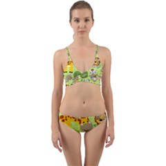 Funny-animals-cartoon Wrap Around Bikini Set by uniart180623