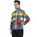 Seamless-pattern-vehicles-cartoon-with-funny-drivers Men s Bomber Jacket View3