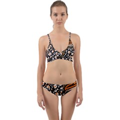 Trendy-mix-animal-skin-prints Wrap Around Bikini Set by uniart180623