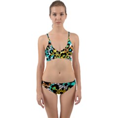 Seamless-leopard-wild-pattern-animal-print Wrap Around Bikini Set by uniart180623