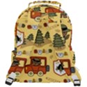 Seamless-pattern-funny-ranger-cartoon Rounded Multi Pocket Backpack View3