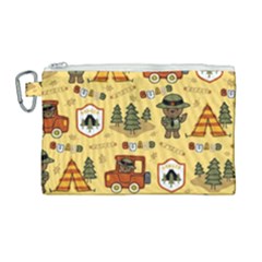 Seamless-pattern-funny-ranger-cartoon Canvas Cosmetic Bag (large) by uniart180623