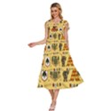 Seamless-pattern-funny-ranger-cartoon V-Neck Drawstring Shoulder Sleeveless Maxi Dress View2