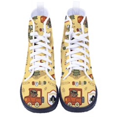 Seamless-pattern-funny-ranger-cartoon Kid s High-top Canvas Sneakers by uniart180623