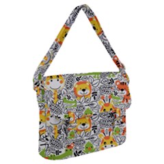 Seamless-pattern-with-wildlife-cartoon Buckle Messenger Bag by uniart180623