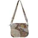 Vintage World Map Old  Globe Antique America Saddle Handbag View3