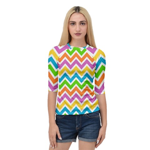 Chevron-pattern-design-texture Quarter Sleeve Raglan Tee by uniart180623