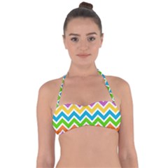 Chevron-pattern-design-texture Tie Back Bikini Top by uniart180623