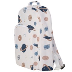 Space Planets Art Pattern Design Wallpaper Double Compartment Backpack