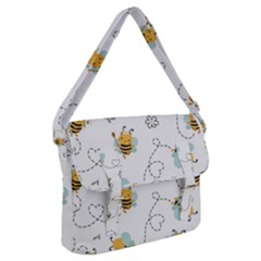 Bee Art Pattern Design Wallpaper Background Print Buckle Messenger Bag by uniart180623