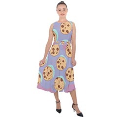 Cookies Chocolate Chips Chocolate Cookies Sweets Midi Tie-back Chiffon Dress by uniart180623