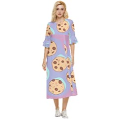 Cookies Chocolate Chips Chocolate Cookies Sweets Double Cuff Midi Dress by uniart180623