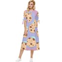 Cookies Chocolate Chips Chocolate Cookies Sweets Bow Sleeve Chiffon Midi Dress View1