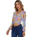 Cookies Chocolate Chips Chocolate Cookies Sweets Long Sleeve V-Neck Top View2