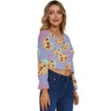 Cookies Chocolate Chips Chocolate Cookies Sweets Long Sleeve V-Neck Top View3