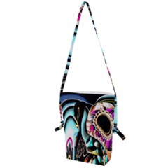 Garden Flower Nature Digital Art Abstract Folding Shoulder Bag by uniart180623